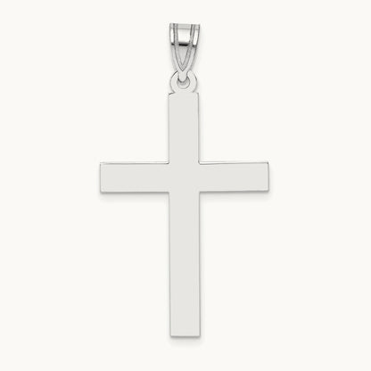 Polished Cross Pendant, 14K White Gold