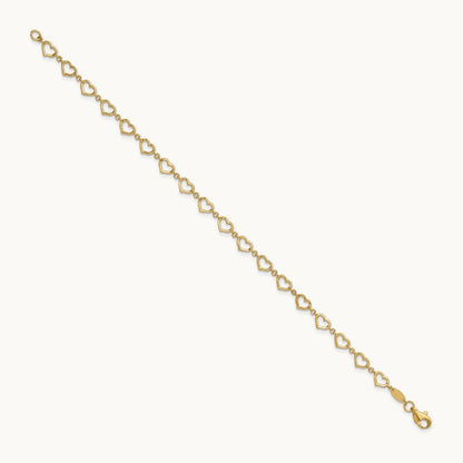 Polished Heart Link Bracelet — 7.5mm