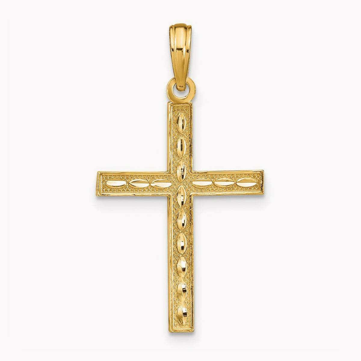 Reversible FAITH HOPE LOVE Cross Pendant, 14K