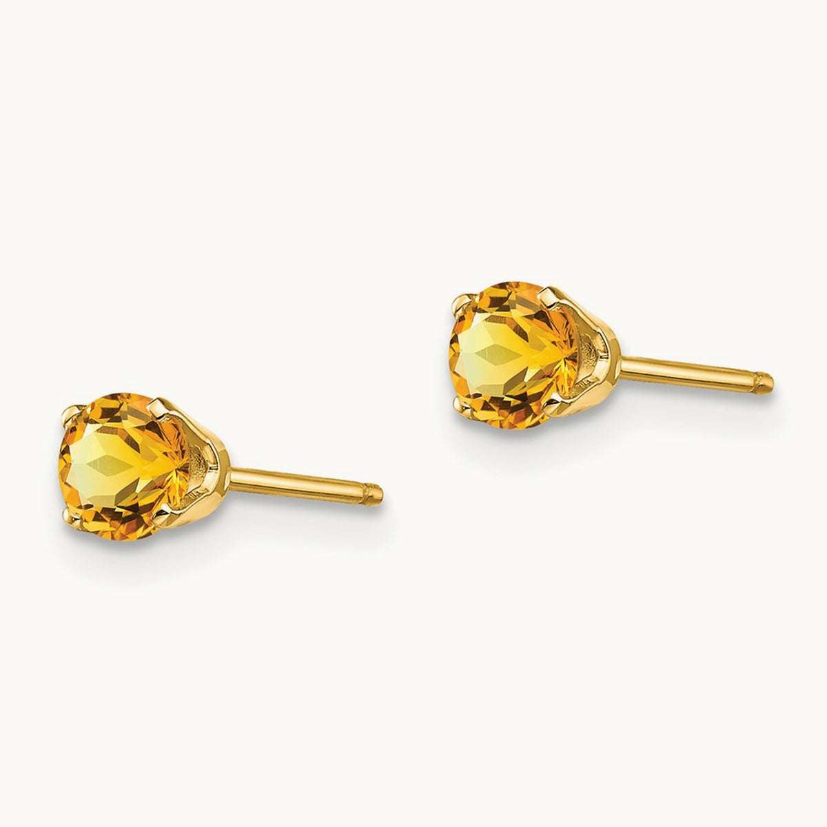 November/Citrine Post Earrings — 4mm