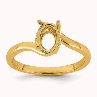 Holds Oval Center Semi-Mount Twist Ring, 0.05 ct tw Lab-Grown Diamond