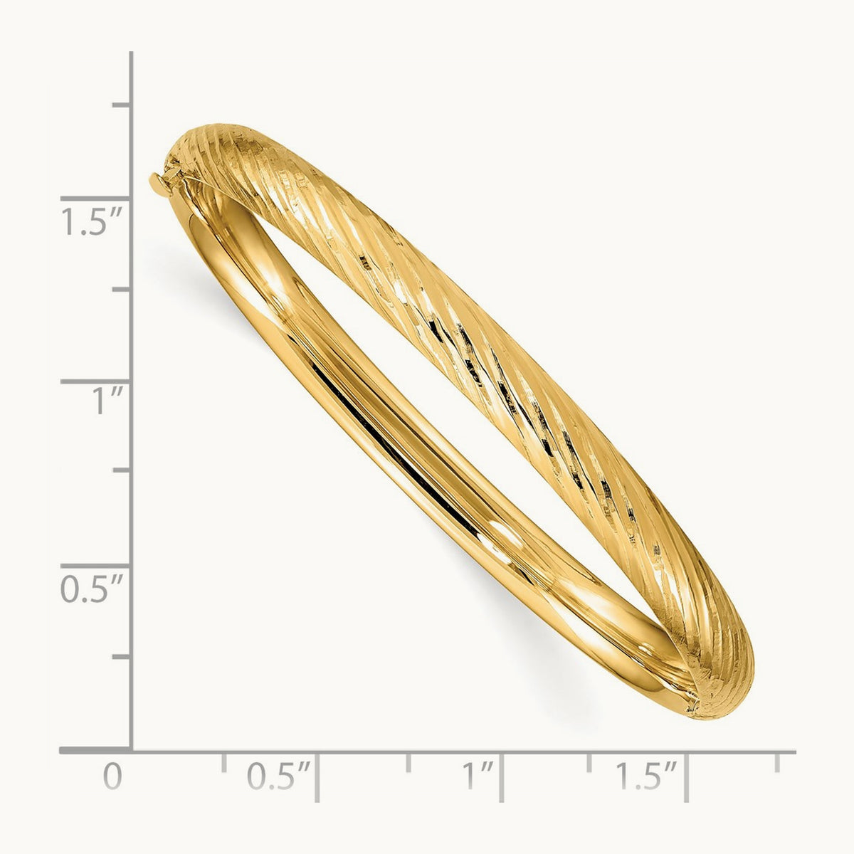 3/16 Textured Children's Hinged Bangle, 14K
