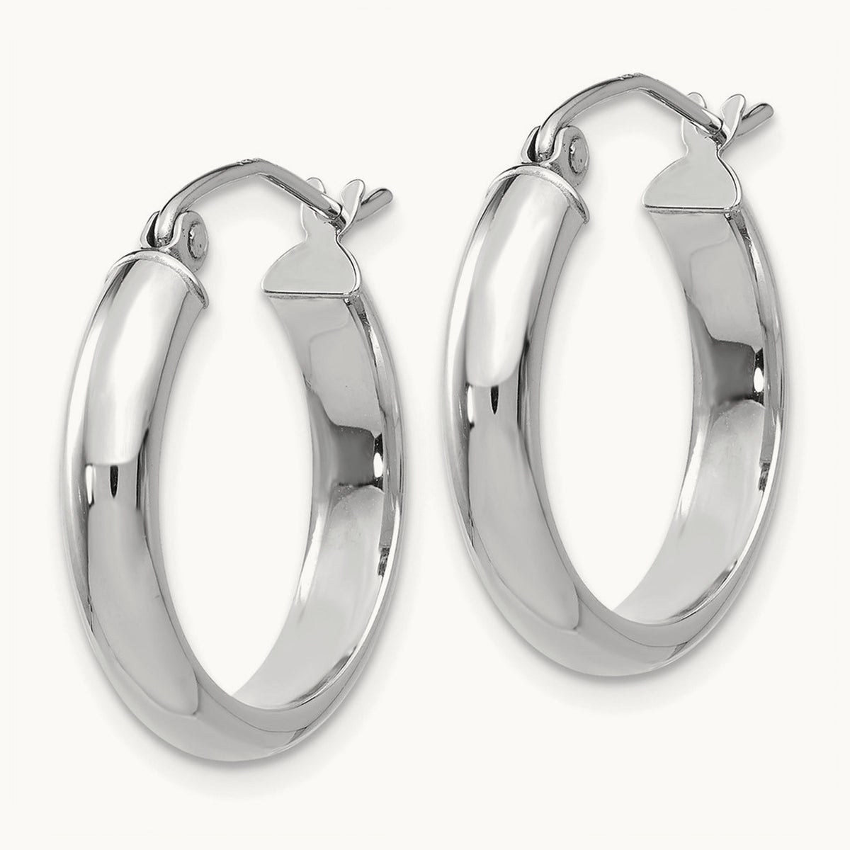 Hoop Earrings, 14K White Gold