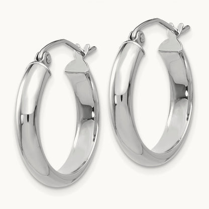 Hoop Earrings, 14K White Gold
