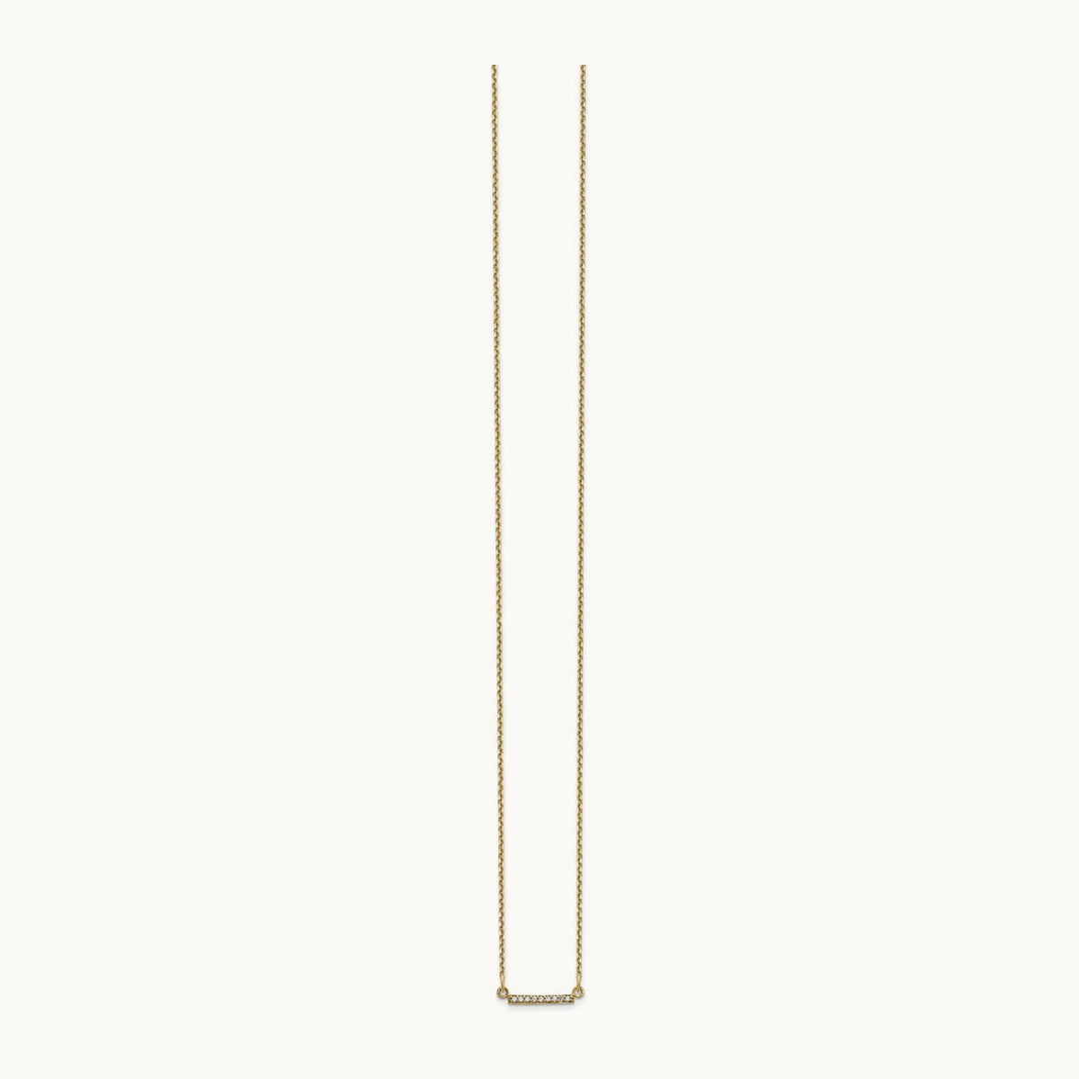 Diamond Tiny Bar Necklace, 14K Yellow Gold