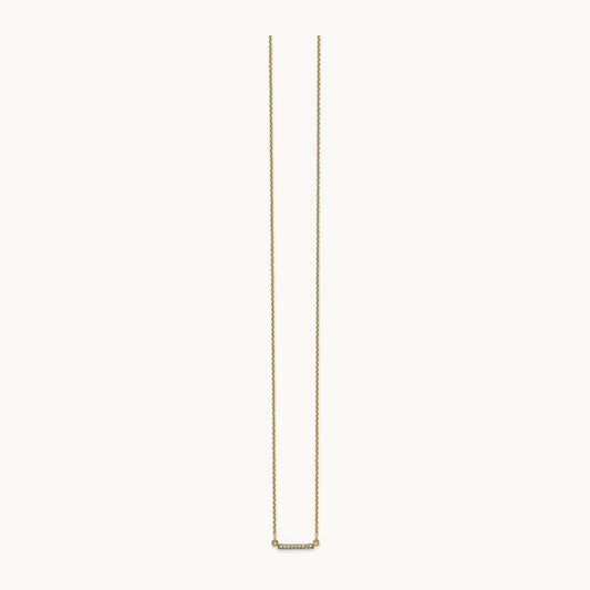 Diamond Tiny Bar Necklace, 14K Yellow Gold
