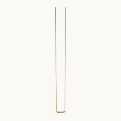 Diamond Tiny Bar Necklace, 14K Yellow Gold