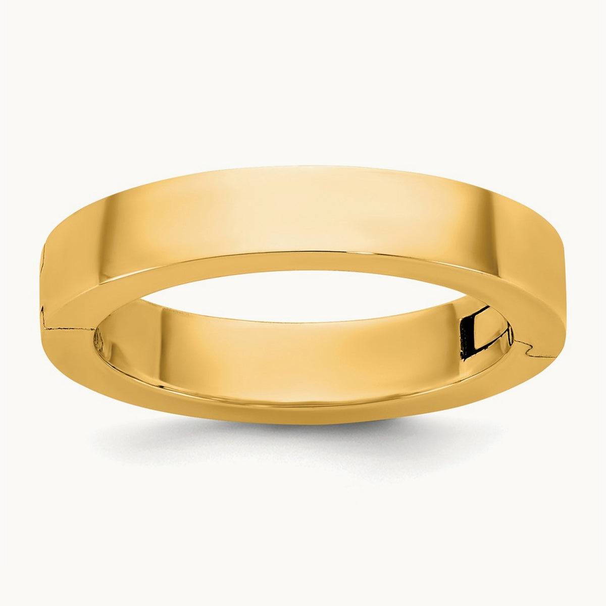 CLIQ Hinged Flat Wedding Band, 4mm, 14K Yellow Gold