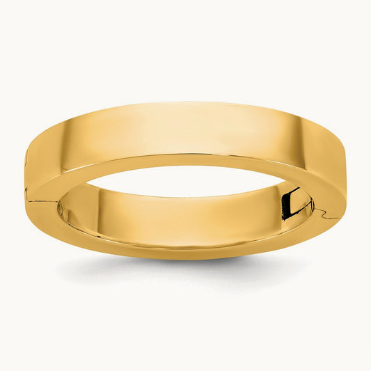 CLIQ Hinged Flat Wedding Band, 4mm, 14K Yellow Gold