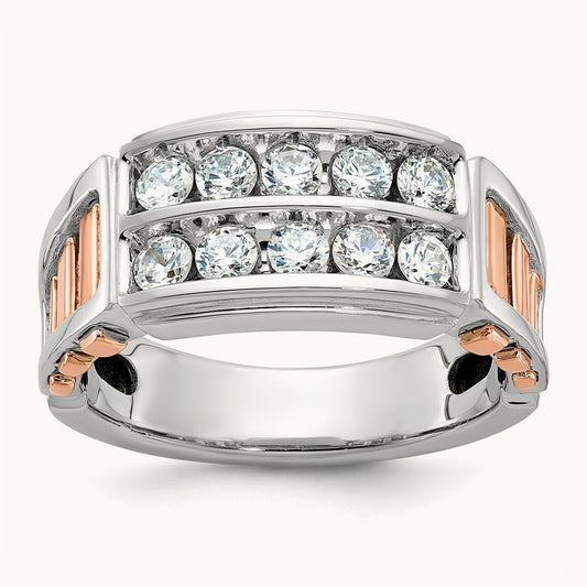 2-Row Men's Ring, 1.00 ct tw Lab-Grown Diamond