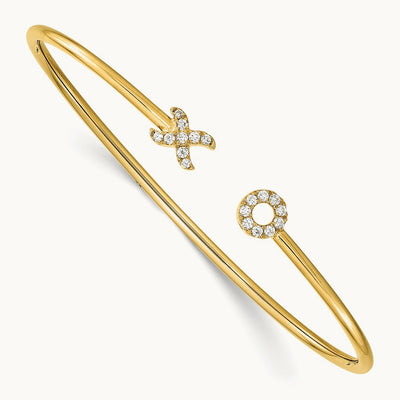 X and O Cuff Bangle, 0.20 ct tw Lab-Grown Diamond