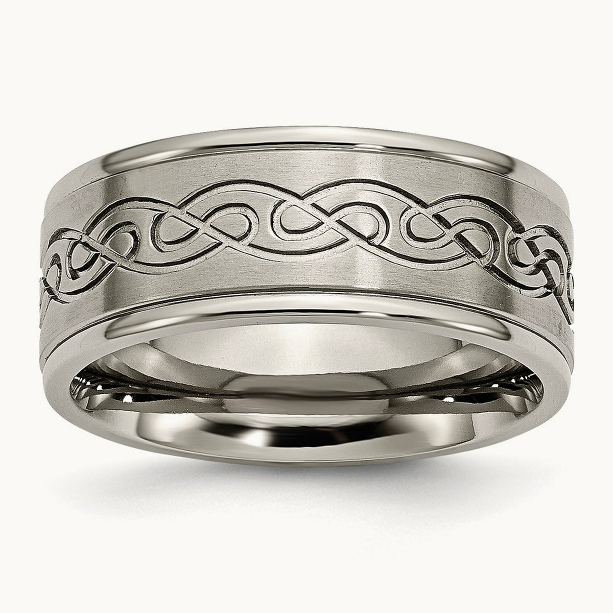Brushed Center Scroll Design Band — photo set (2)
