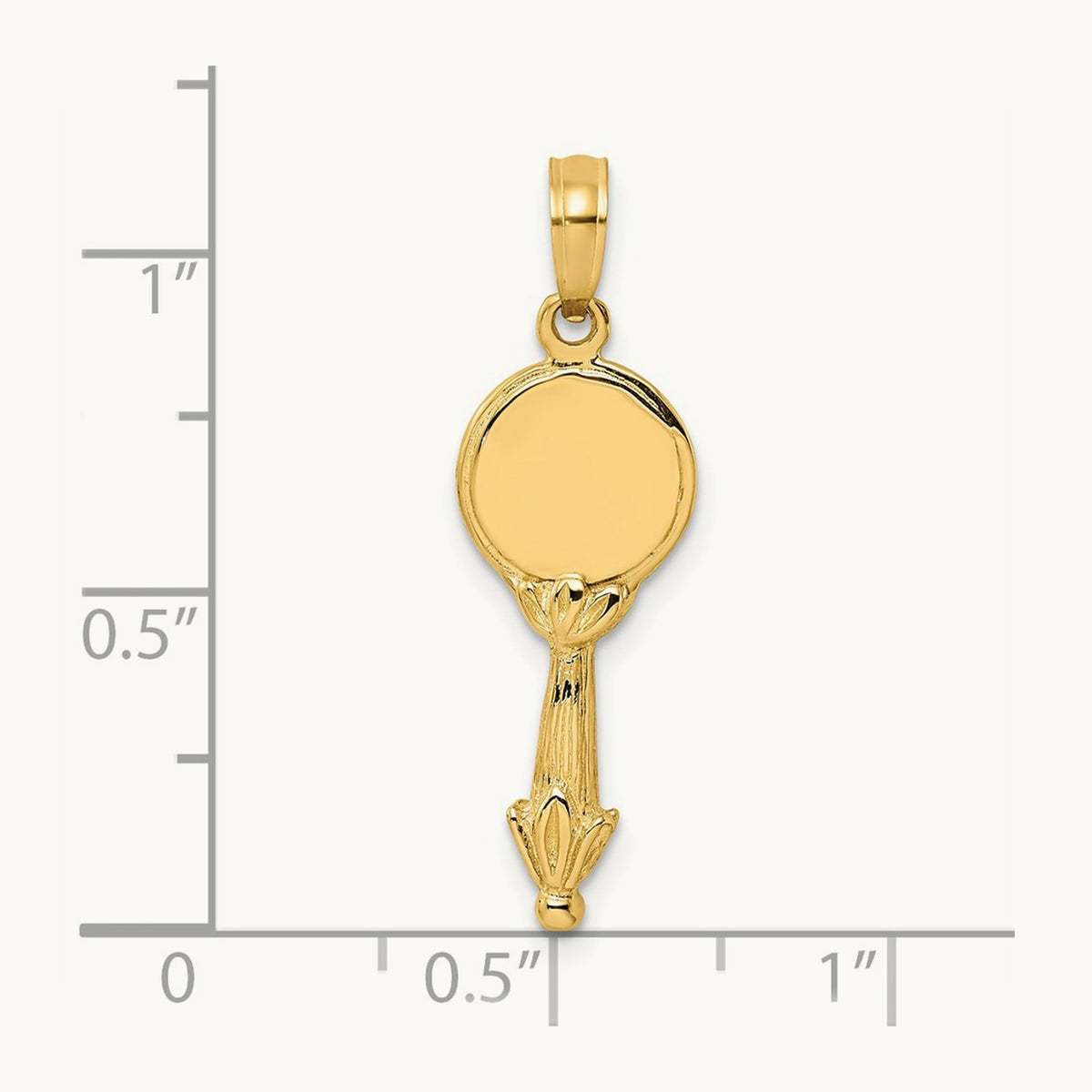 3-D Hand Mirror Charm, 14K