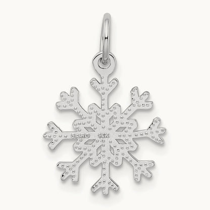 Snowflake Charm, 14K White Gold