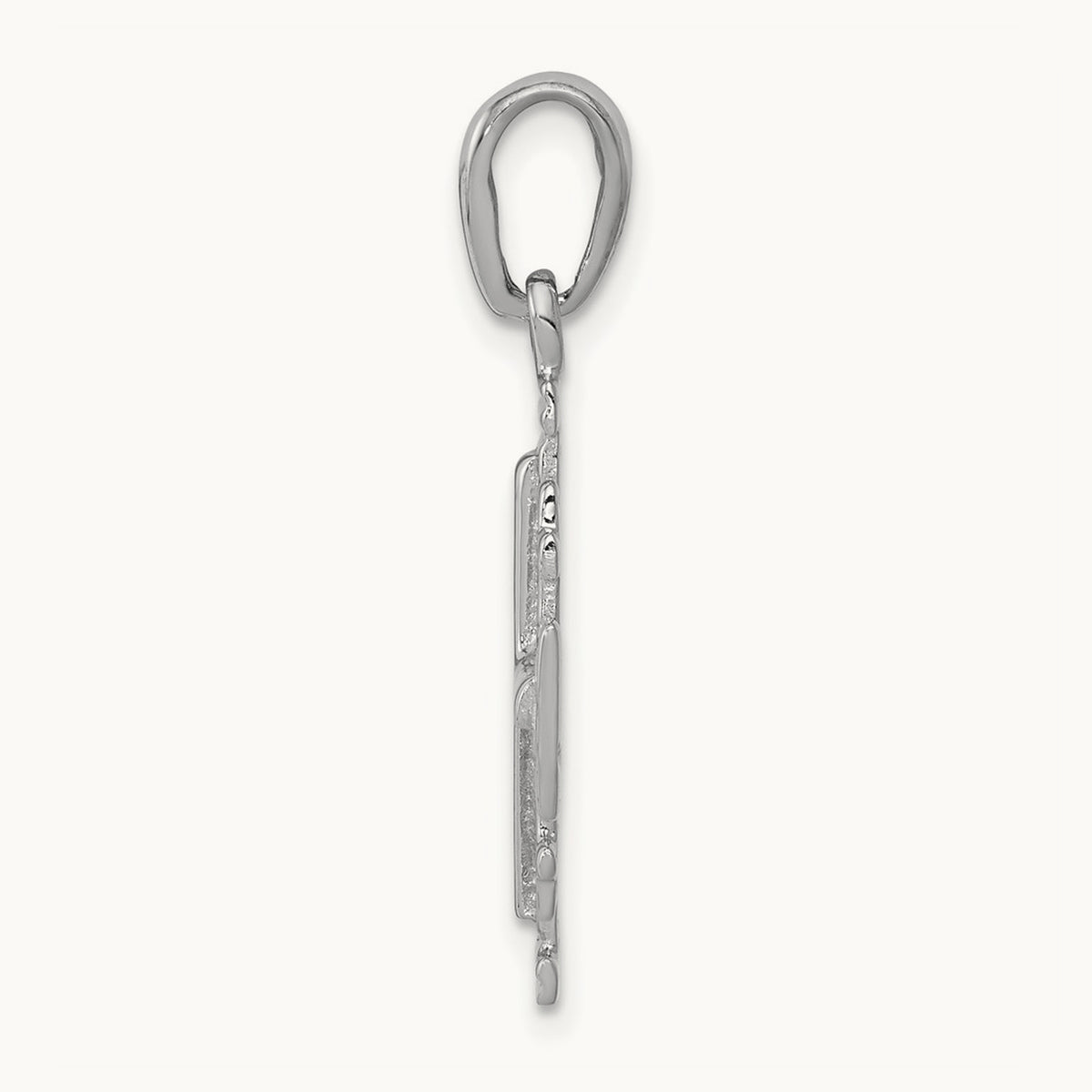 Jerusalem Cross Pendant — 14K White Gold, 30mm