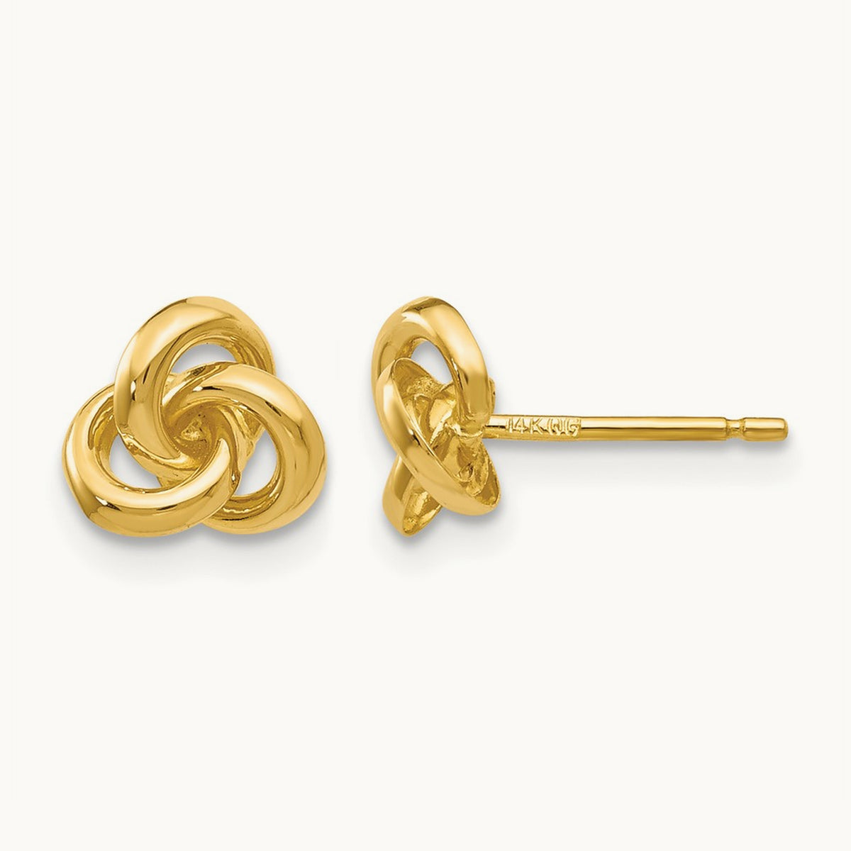 Trinity Knot Earrings — 14K Yellow Gold