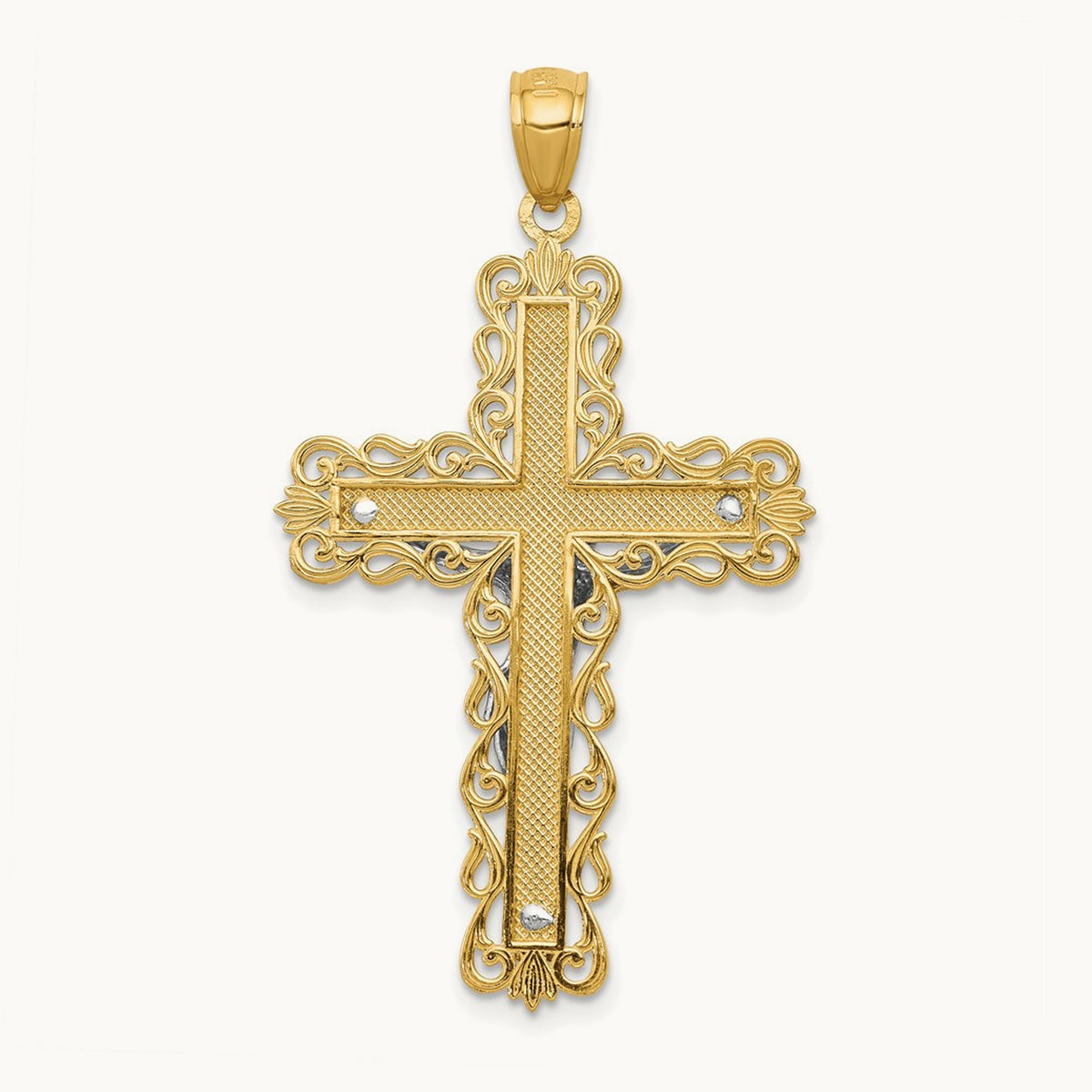 Crucifix Pendant, 14K Two-tone