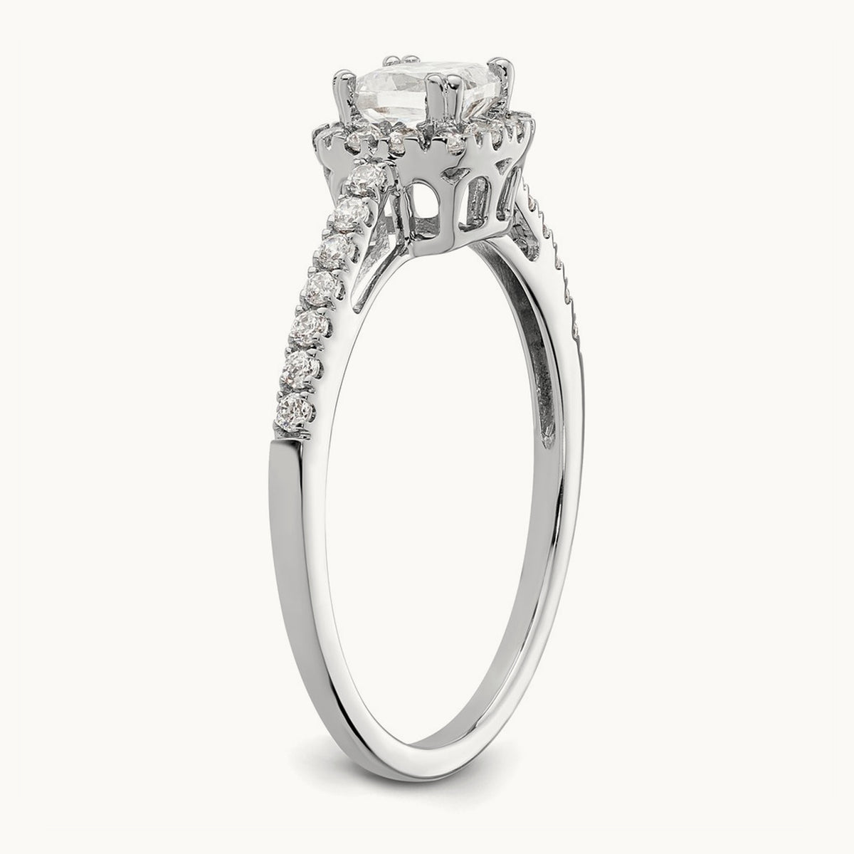 Cushion Semi-Mount Halo Engagement Ring — 1/4 ct, Standard, 7