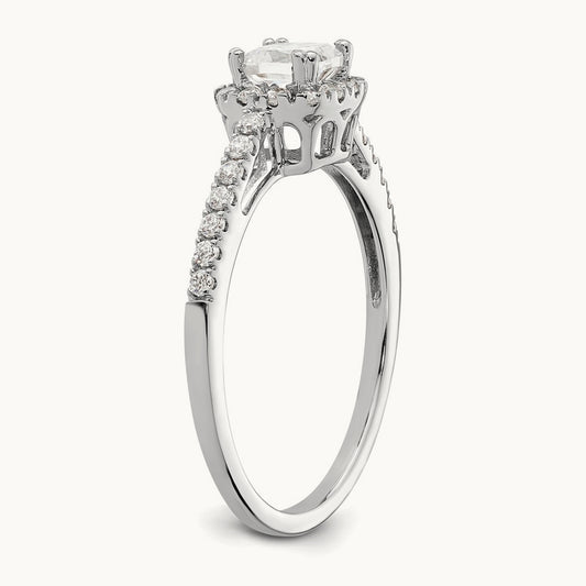 Cushion Semi-Mount Halo Engagement Ring — 1/4 ct, Standard, 7
