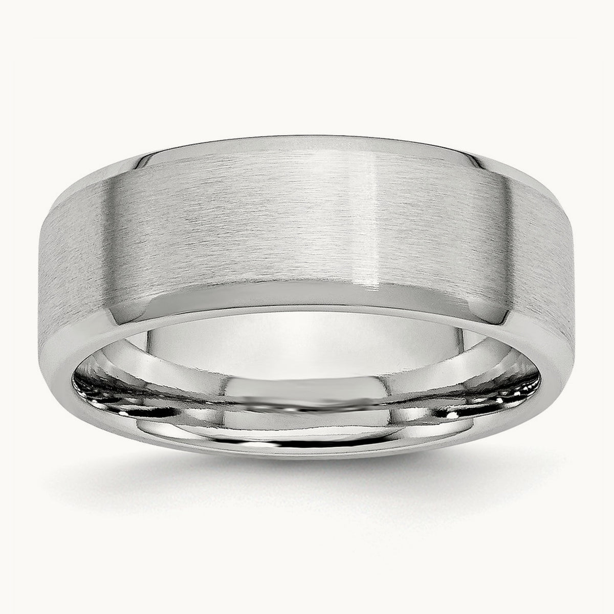 Cobalt Satin and Polished Beveled Edge Band — 8mm