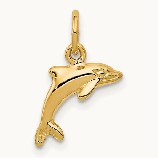 Dolphin Pendant, 14K