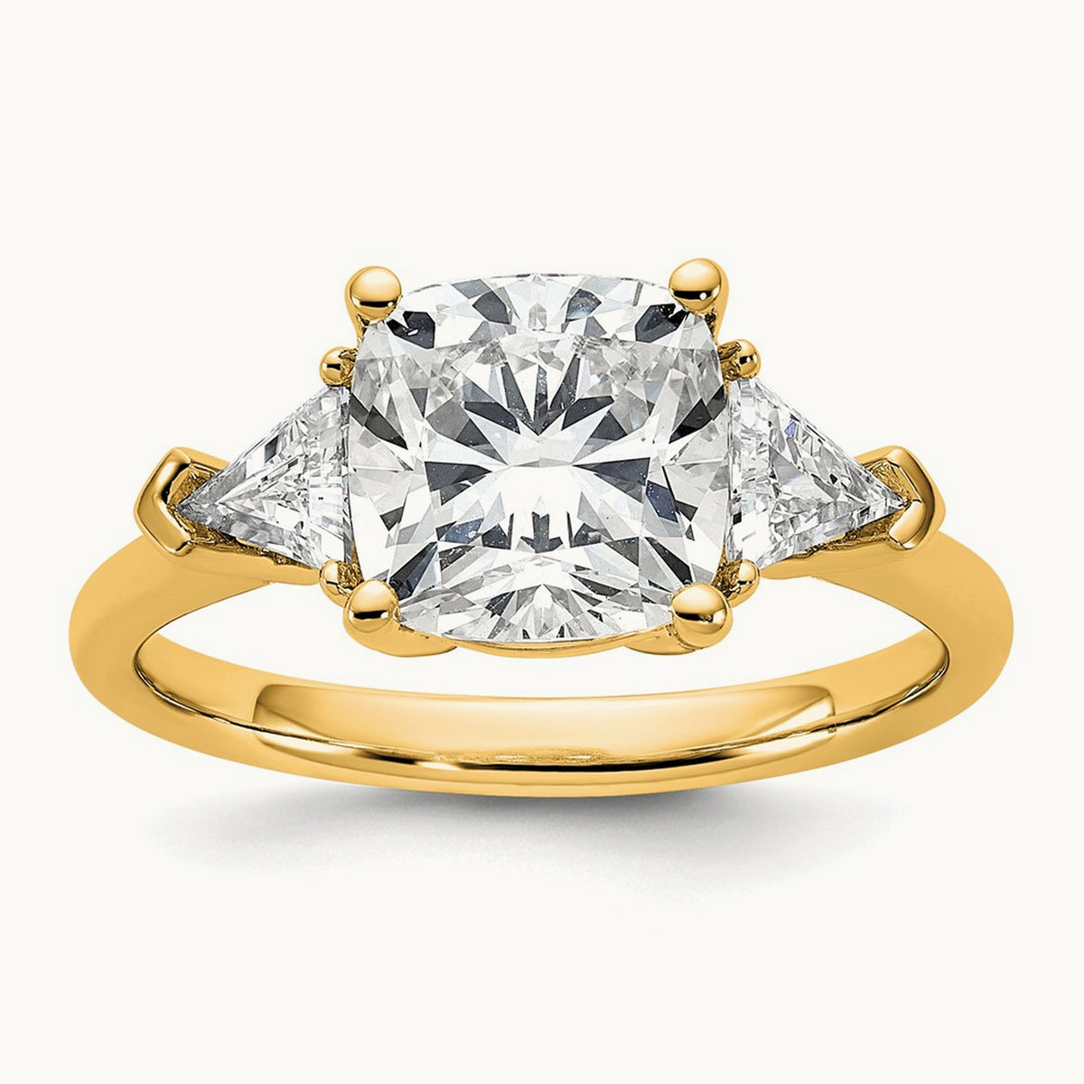 Triangle Cushion Semi-Mount Engagement Ring, 0.50-1.00 ct tw Lab-Grown Diamond — 5/8 ct, 14K Yellow Gold