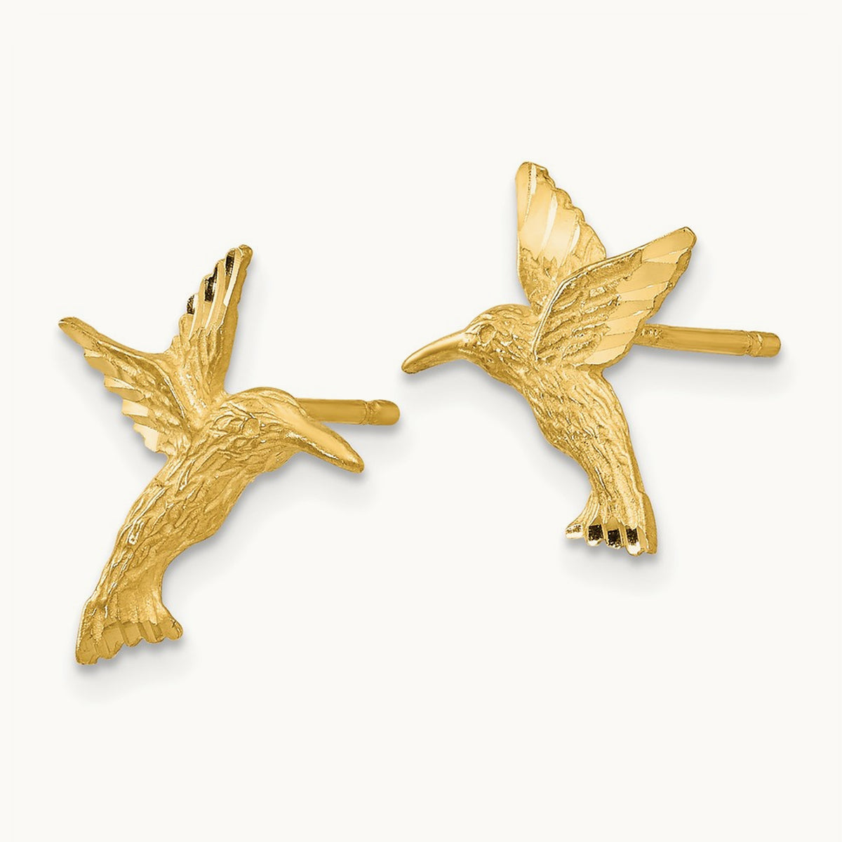 Hummingbird Earrings — 14K Yellow Gold