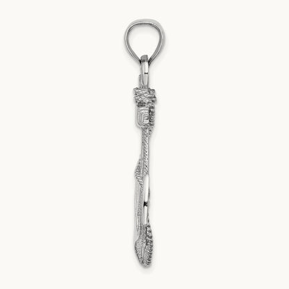 2-D Anchor with Rope Pendant in 14K White Gold
