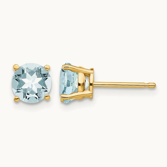 Aquamarine Earrings, 14K
