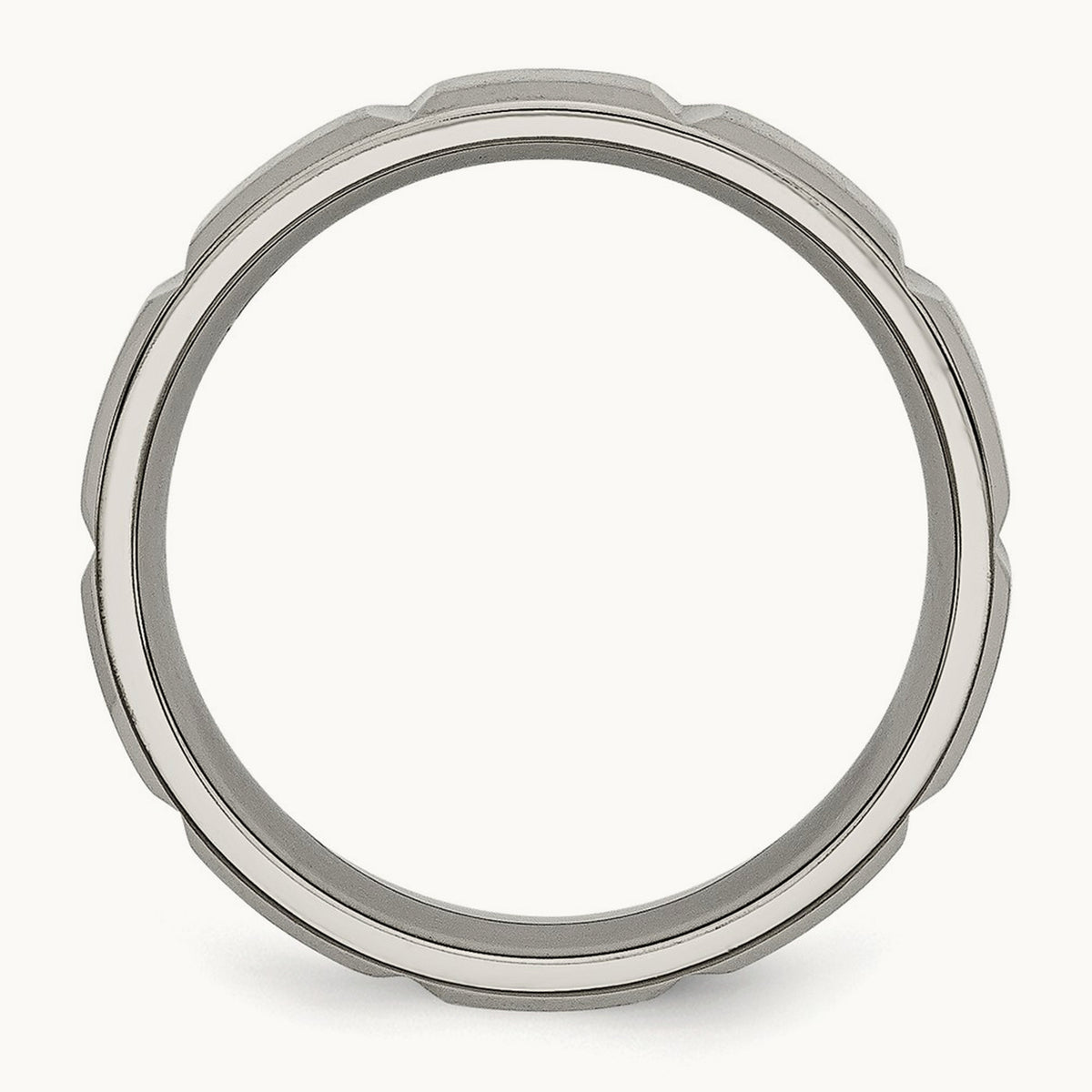 Satin and Polished Grooved Band — 6mm (2)