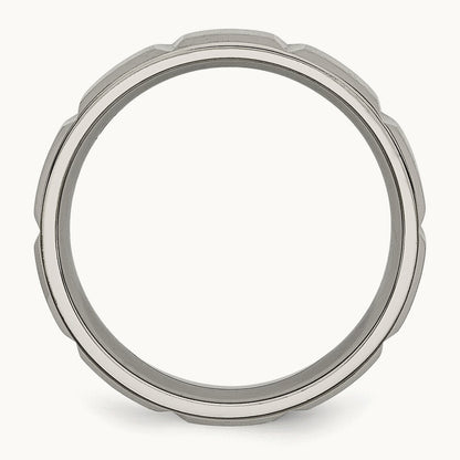 Satin and Polished Grooved Band — 6mm