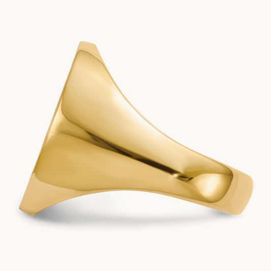 15.5x19. Closed Back Mens Signet Ring, 0mm, 14K