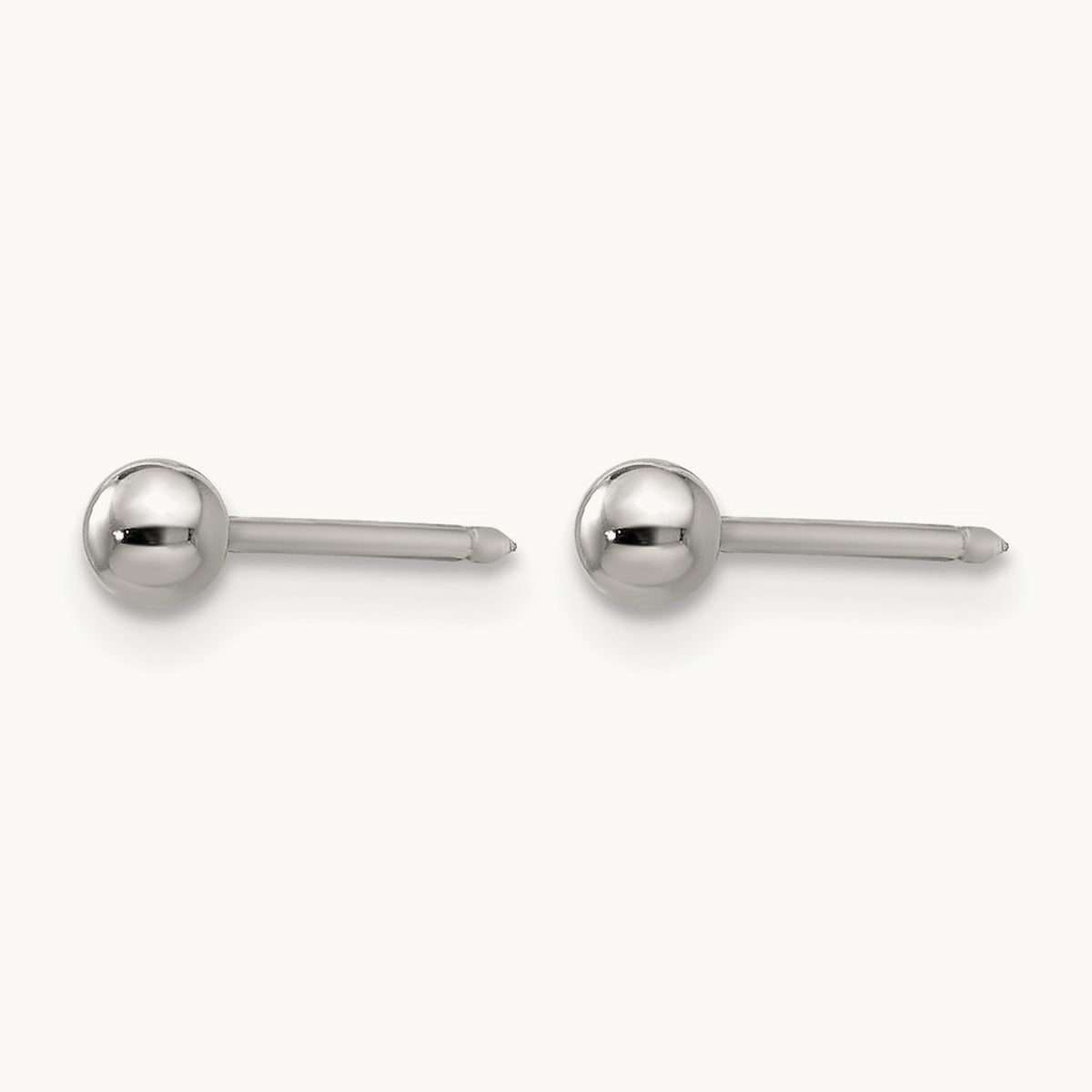 Inverness Stainless Steel Polished Ball Post Earrings — 3mm