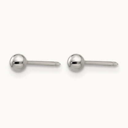 Inverness Stainless Steel Polished Ball Post Earrings — 3mm