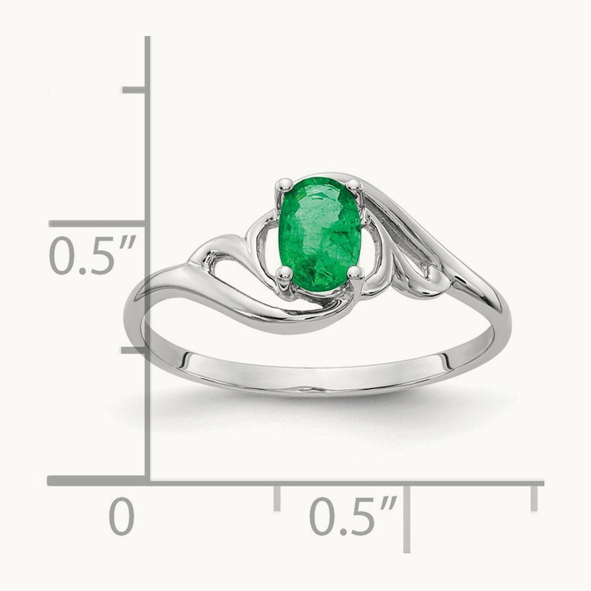 Emerald Ring, 14K White Gold