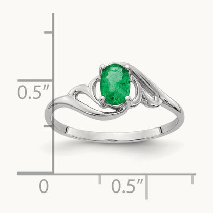 Emerald Ring, 14K White Gold