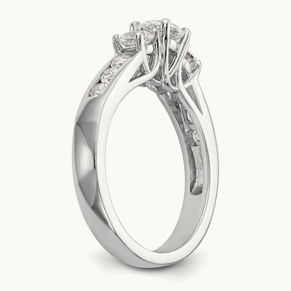 3-Stone Semi-Mount Engagement Ring, 0.50 ct tw