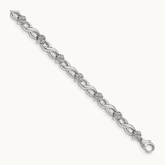 Flower Infinity Bracelet, 1.00 ct tw Lab-Grown Diamond