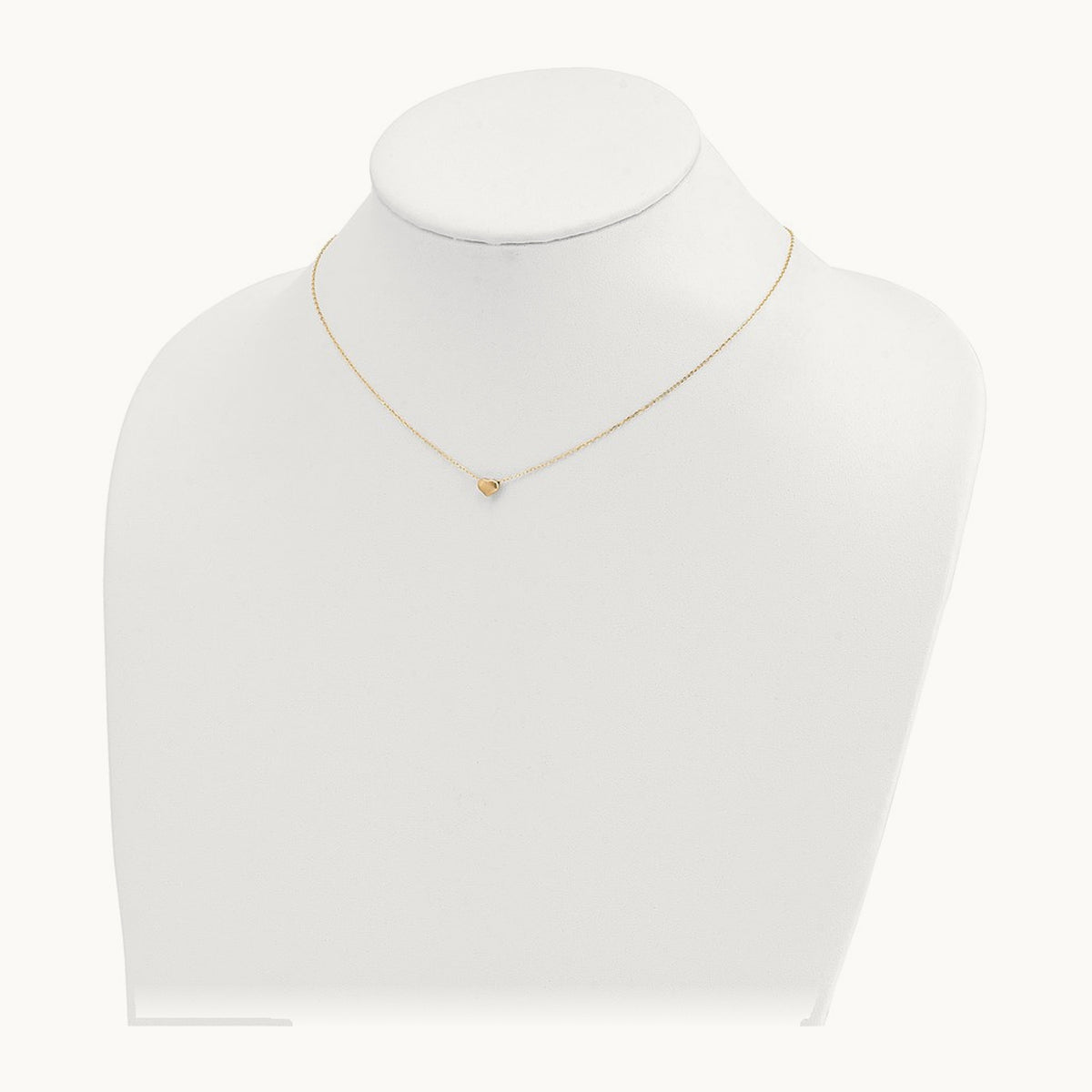 Polished Heart 16.5in Necklace — 14K Yellow Gold
