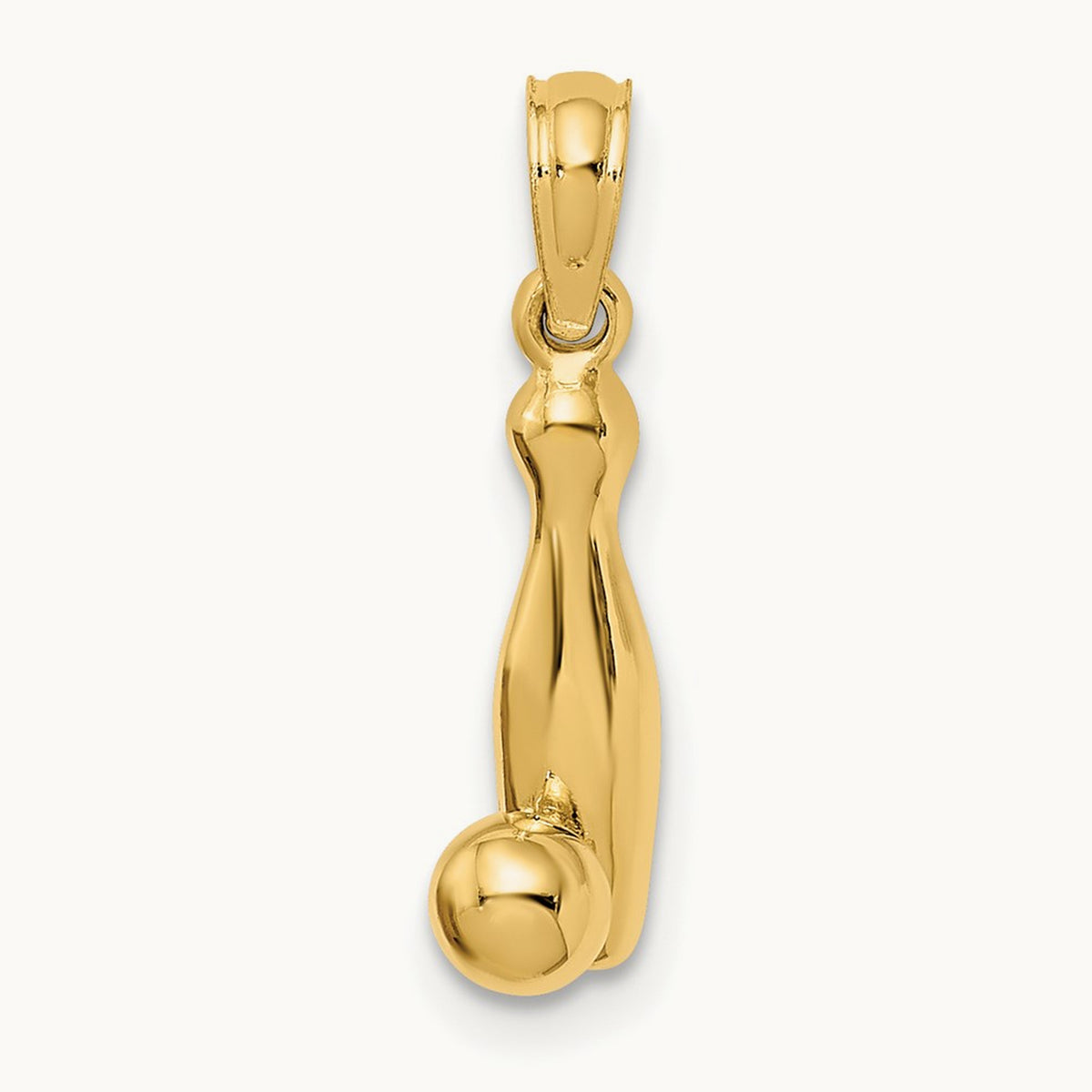 3-D Bowling Pin and Ball Charm, 14K