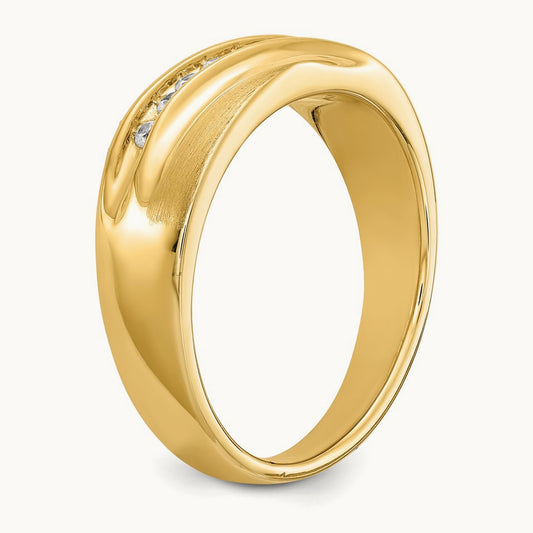 Diamond Men's Band : Satin E/W, 14K