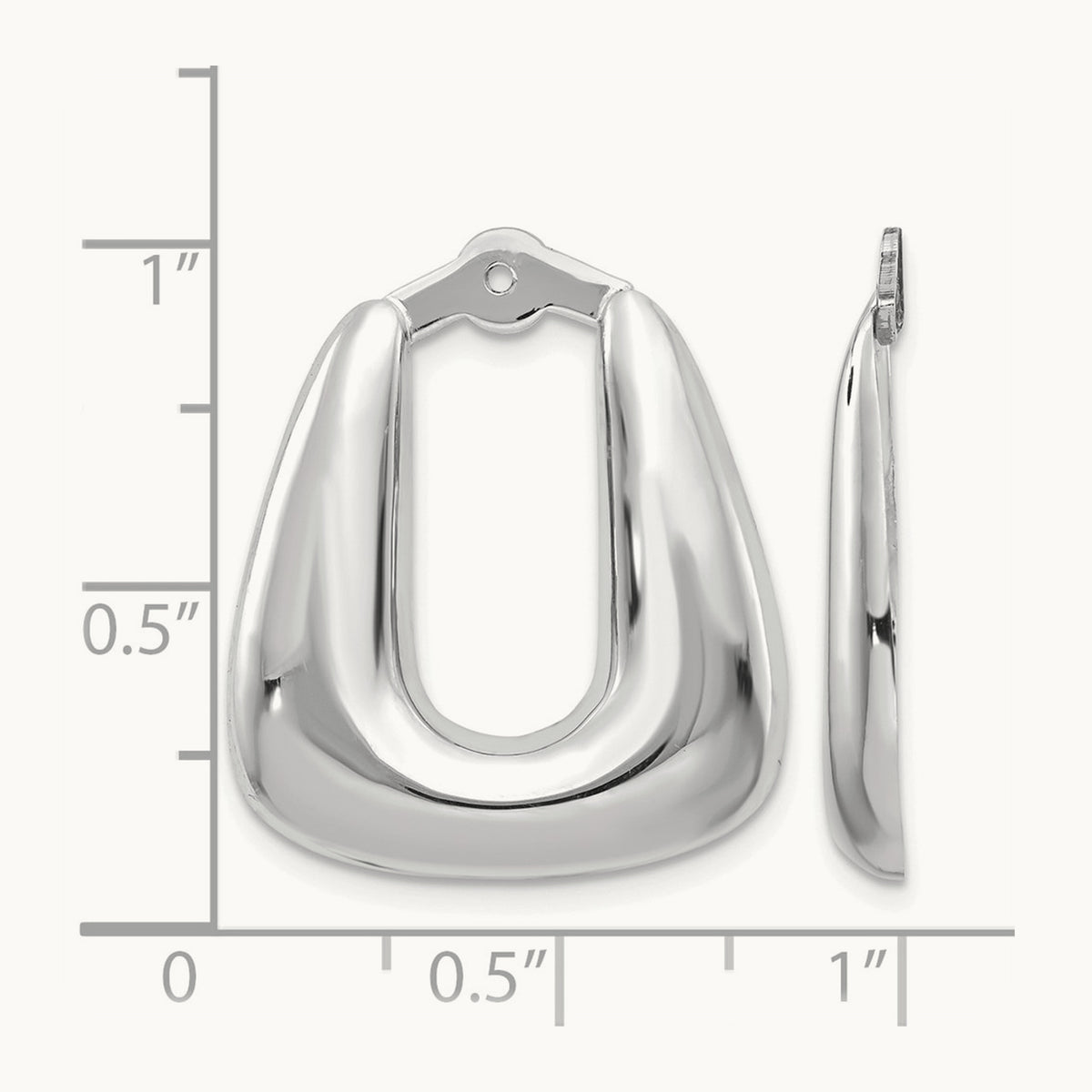 Polished Hoop Earring Jackets — 14K White Gold