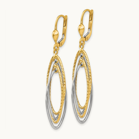 Textured and Polished Dangle Leverback Earrings — photo set