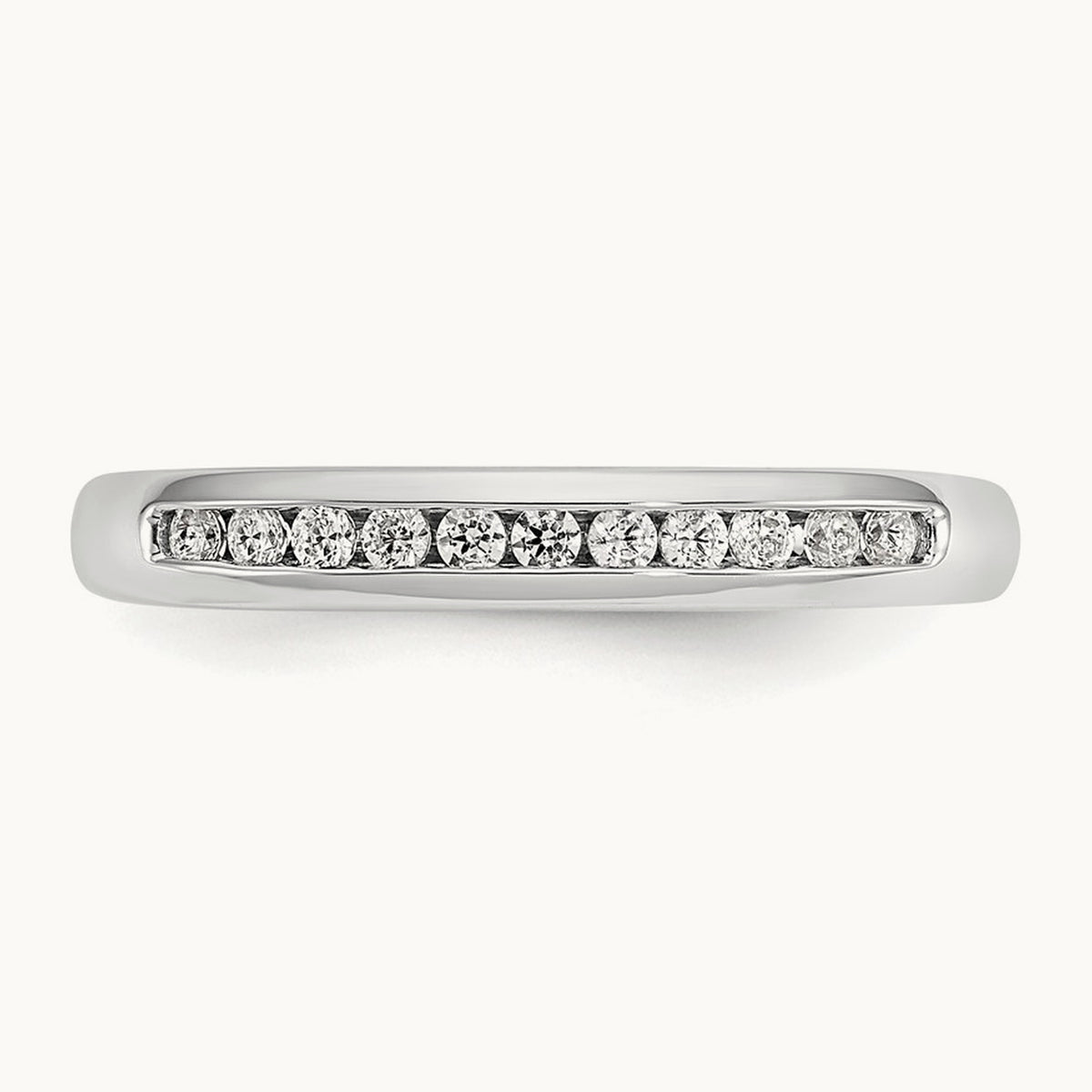 11-Stone Diamond Channel Band, 14K White Gold