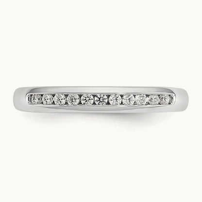 11-Stone Diamond Channel Band, 14K White Gold