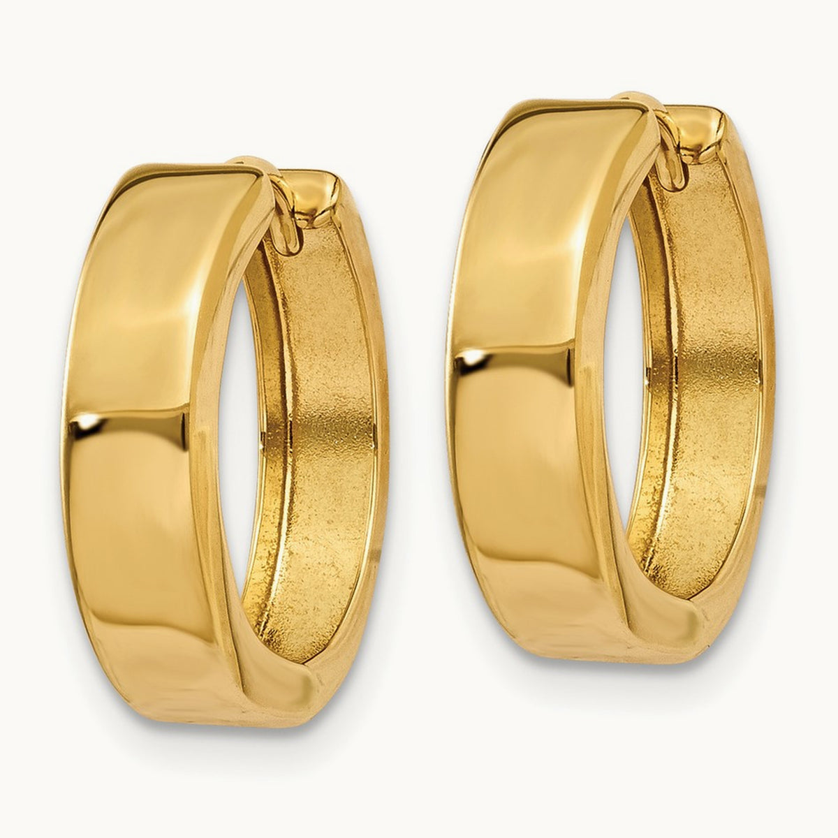 Round Hinged Hoop Earrings, 14K