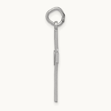 Diamond-cut Latin Cross Charm, 14K White Gold