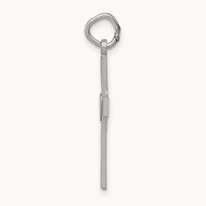 Diamond-cut Latin Cross Charm, 14K White Gold