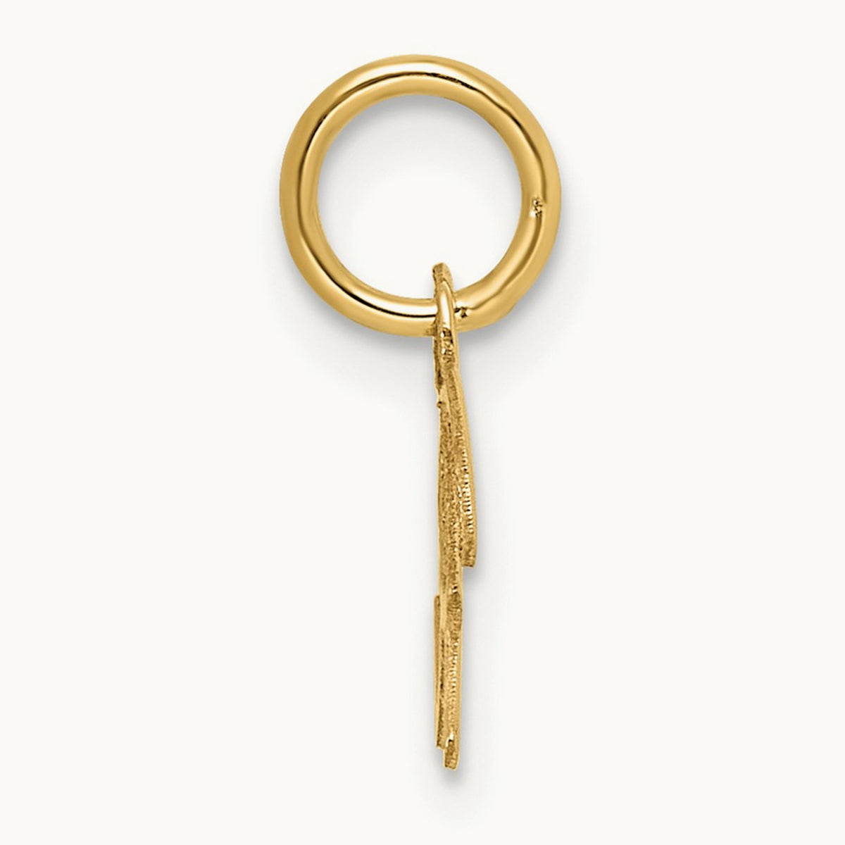 Uppercase Initial Charm — 14K Yellow Gold, H