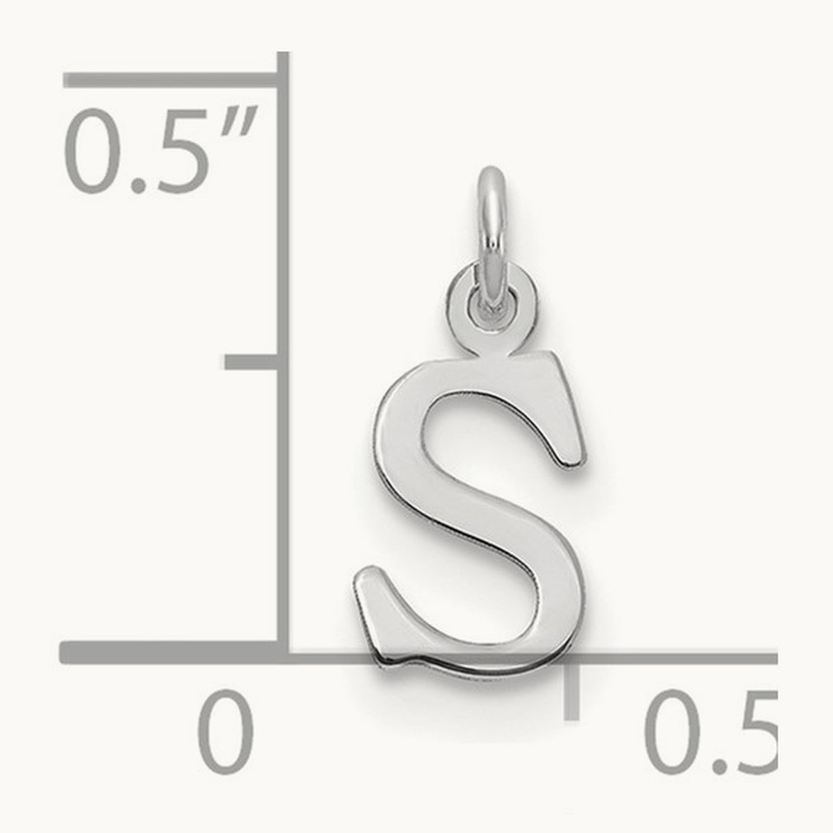 Cutout Letter S Initial Pendant, 14K White Gold